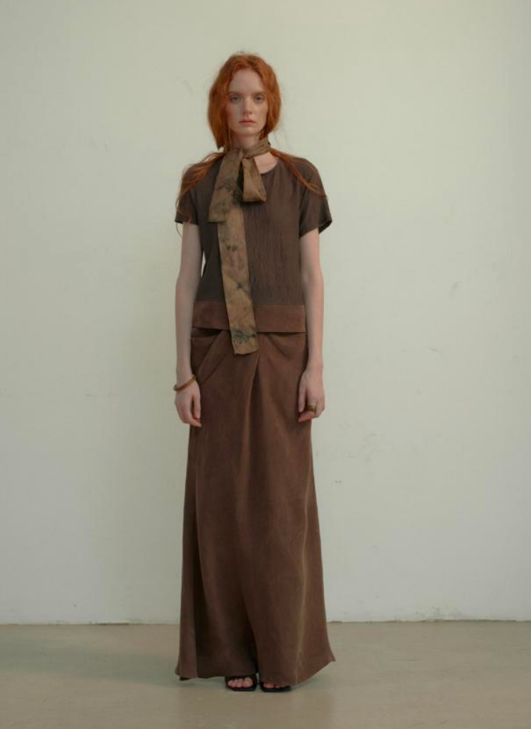Cupro Twisted Half Skirt