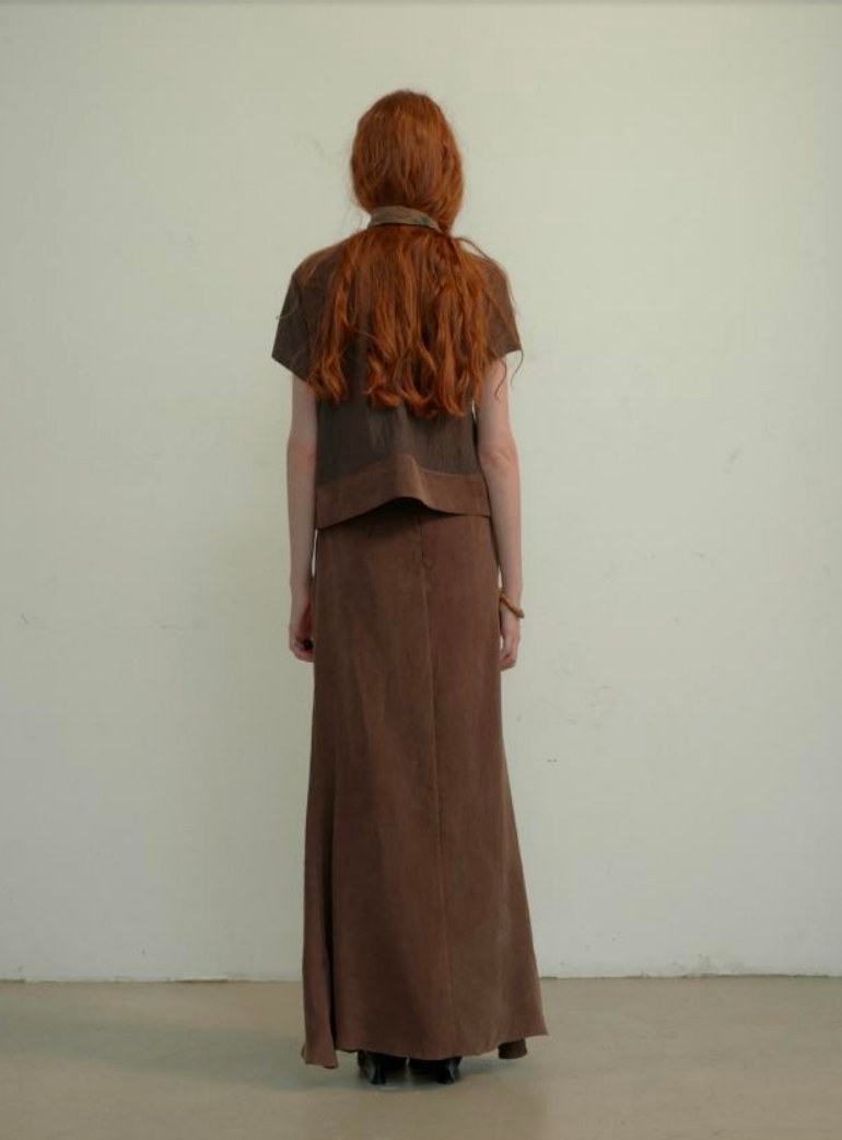 Cupro Twisted Half Skirt