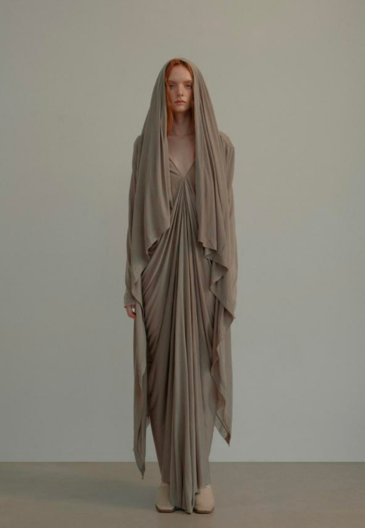 Pleated Knitted Maxi Dress