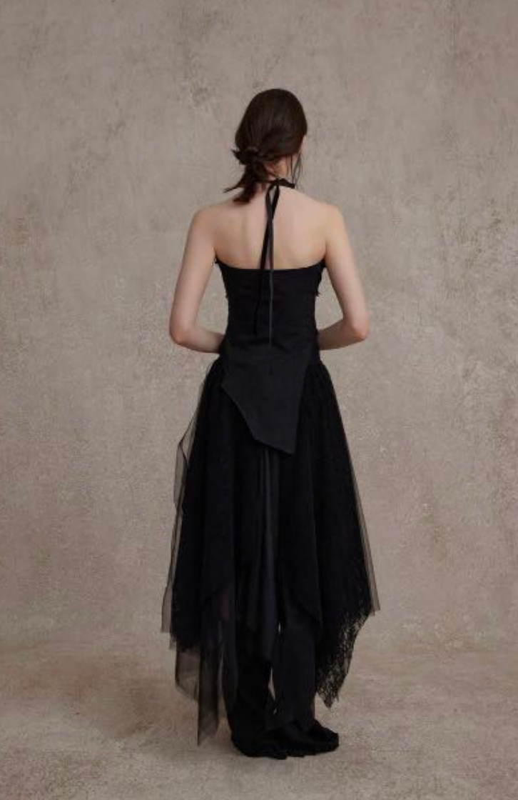 Split Lace Folded Over Bustier