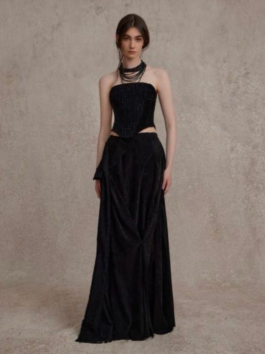 Velvet Striped Bustier