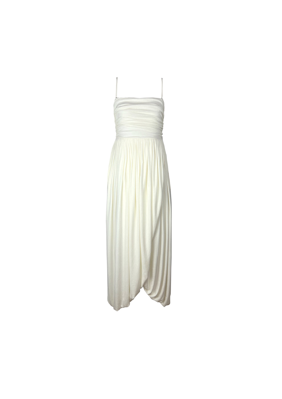 Pleated knit halter dress