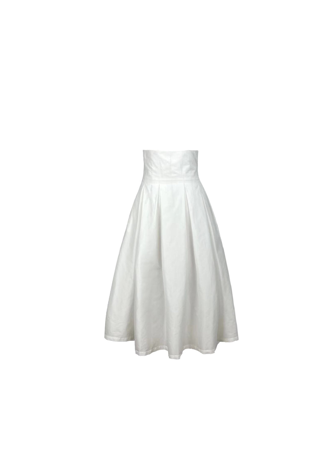 Pleated mid-length half-skirt