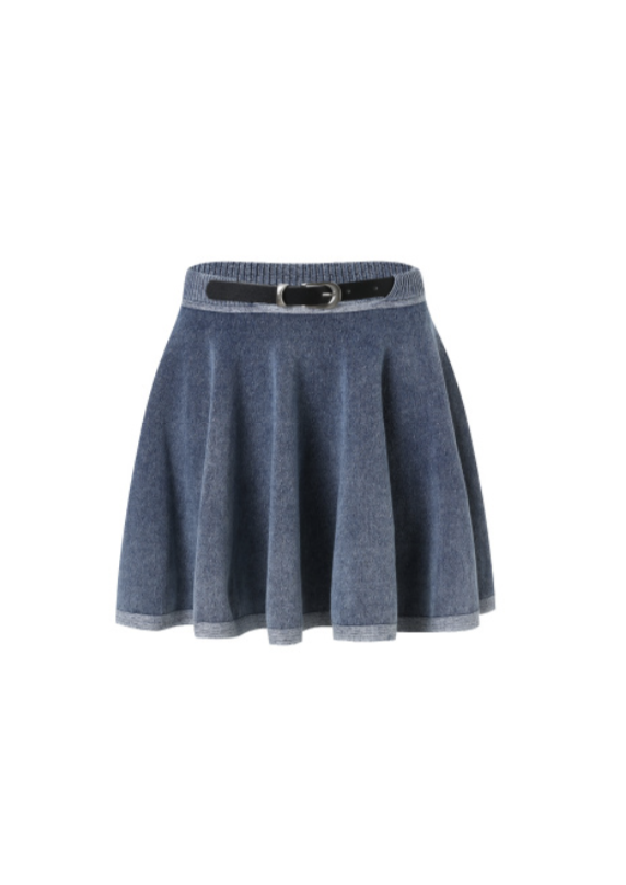 Knitted Denim Skirt