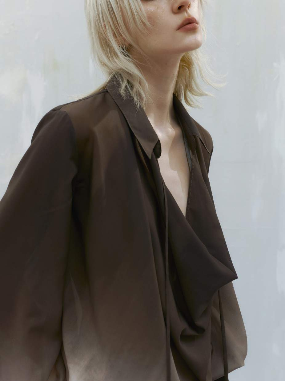 Cropped Drop Tape Tapering Shirt