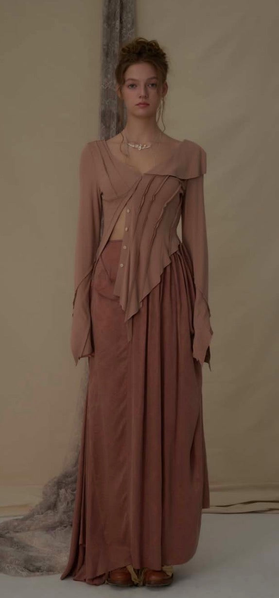 Lotus Root Pink Copper Ammonia Half Skirt