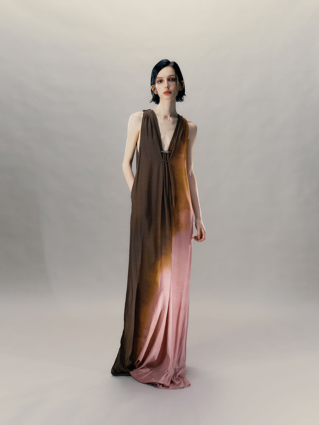Pendant Embellished Umbrella Hem Dress