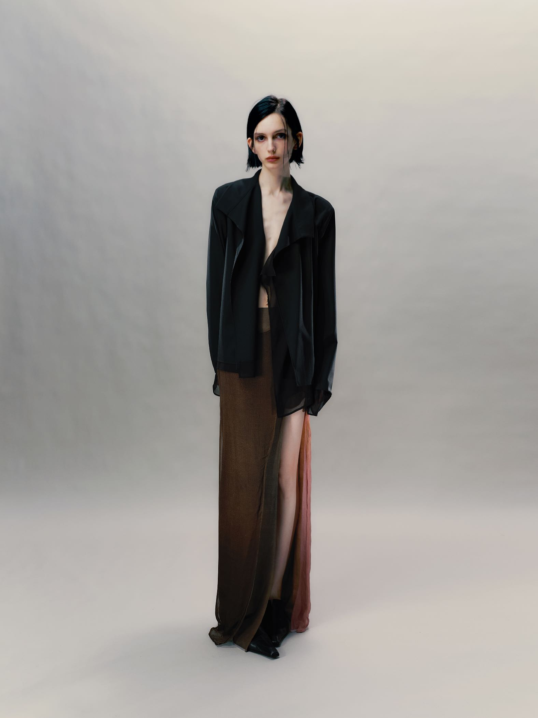 High Split Double Layer Skirt