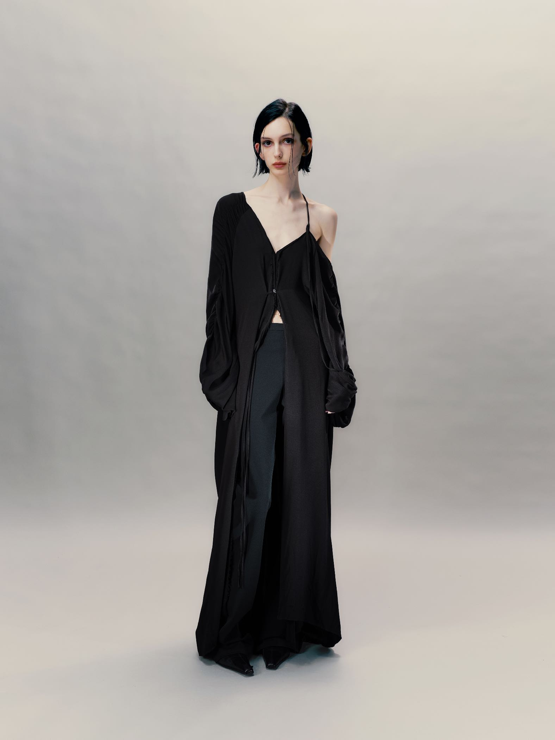 Asymmetric One-Shoulder Shirt Dress