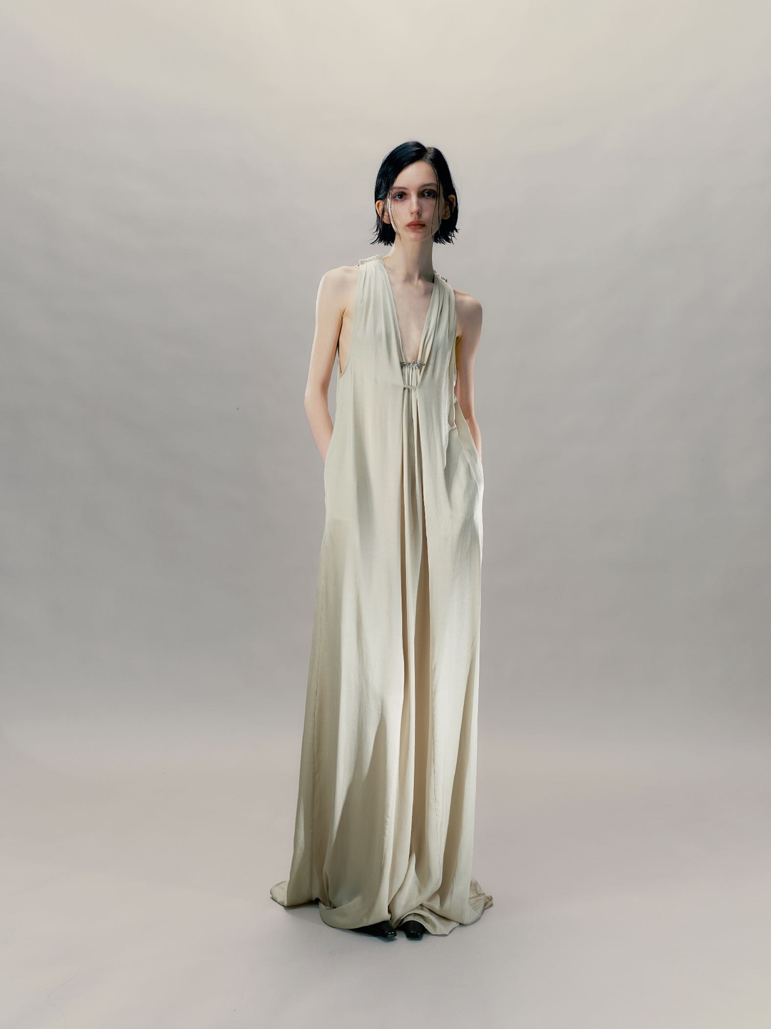 Pendant Embellished Umbrella Hem Dress
