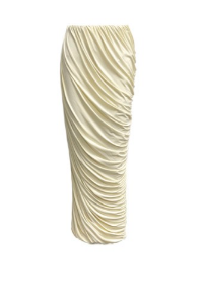 Beige Pleated Skirt