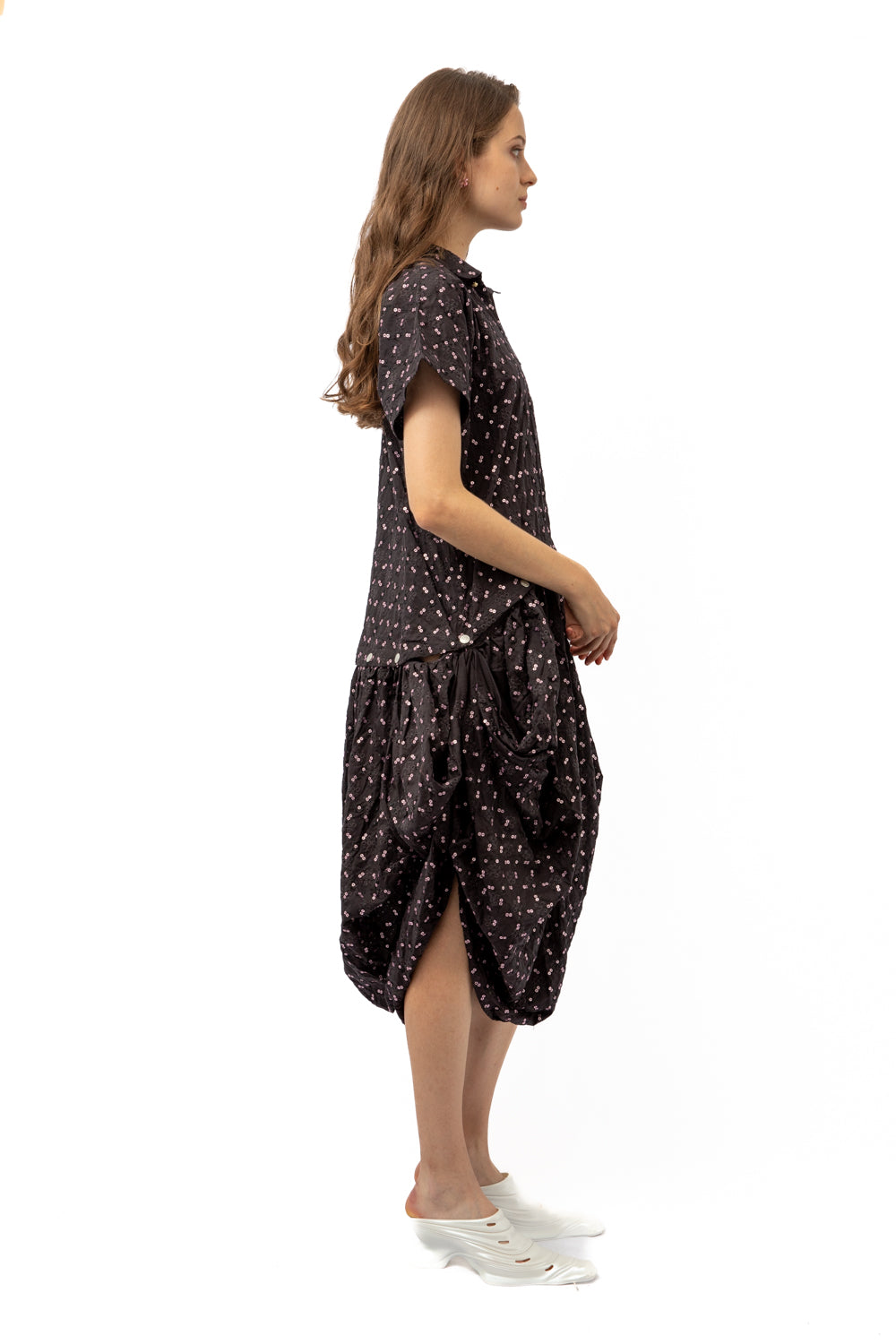 Black Sequin Detachable Baby Collar Petticoat Dress