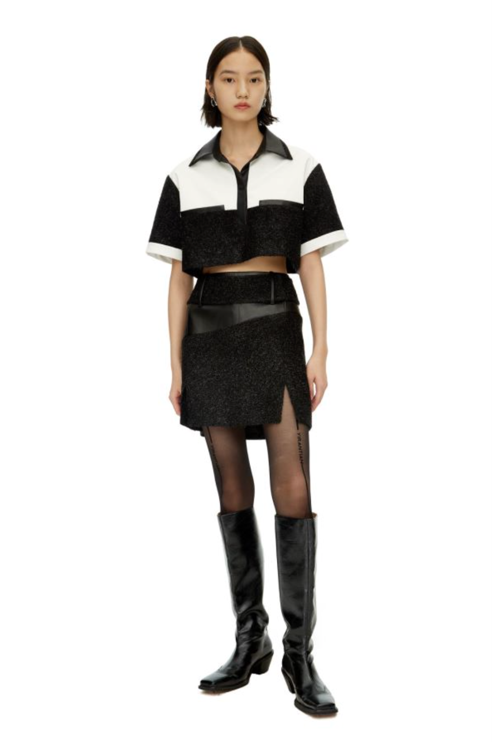 Shiny Wool Belt Skirt
