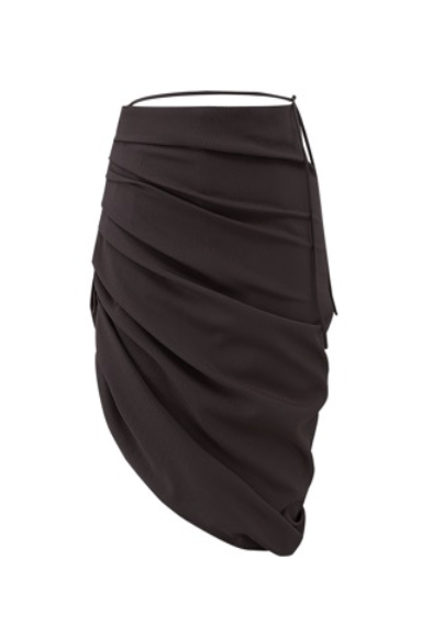 Dark Gray Draping Asymmetric Hip Skirt